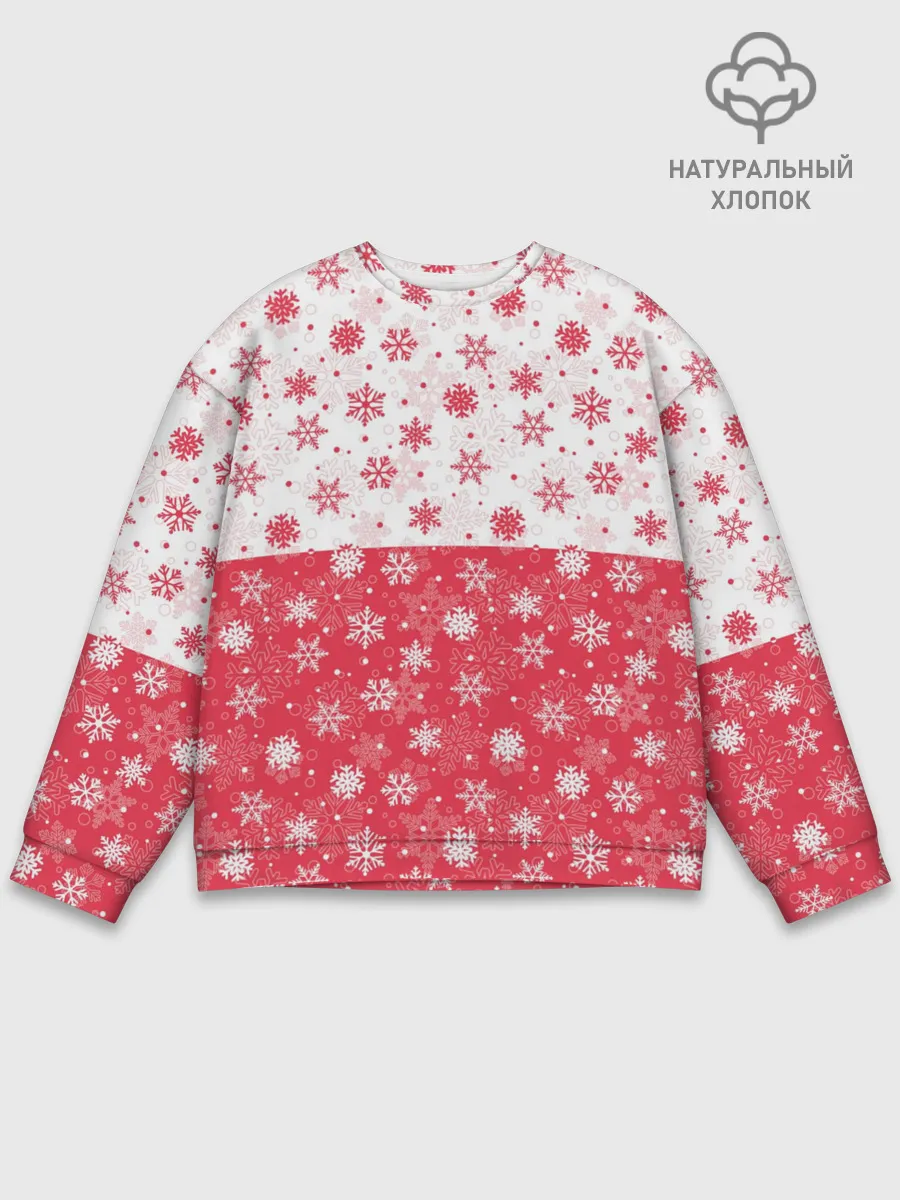 Мужской свитшот базовый / Снежинки