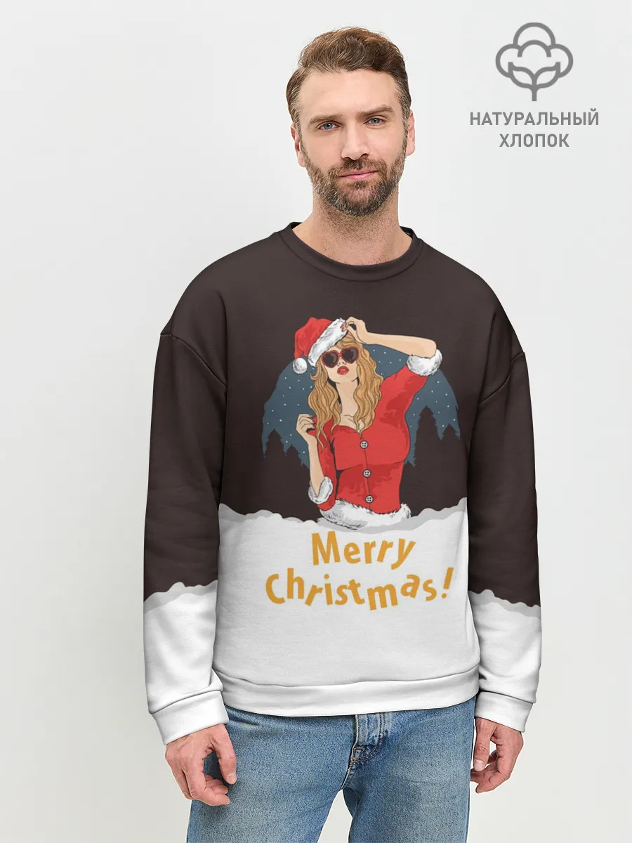 Мужской свитшот базовый / Снегурка