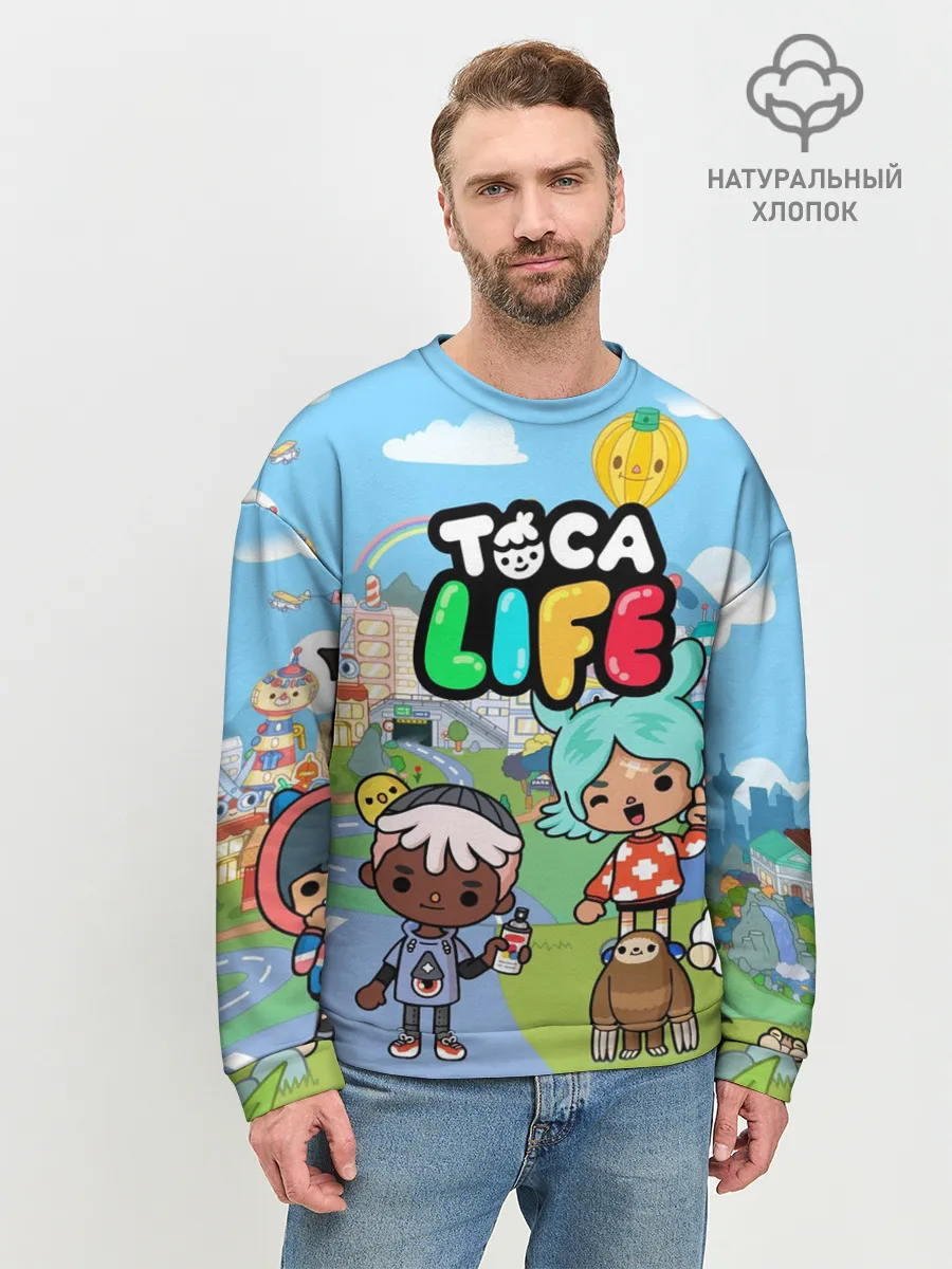 Мужской свитшот базовый / Toca Boca | Тока бока Рита, Зик, Нари, Леон