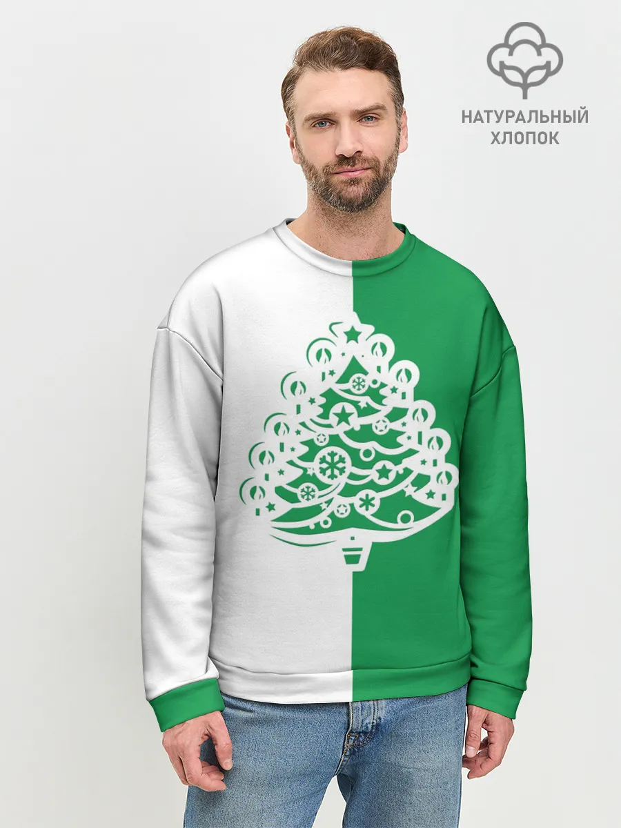 Мужской свитшот базовый / Зелёная Ёлочка