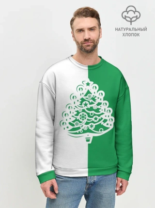 Мужской свитшот базовый / Зелёная Ёлочка