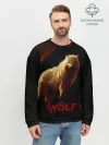 Мужской свитшот базовый / Красный волк.
