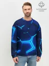 Мужской свитшот базовый / 3D ПЛИТЫ | NEON STEEL | НЕОНОВЫЕ ПЛИТЫ