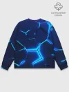Мужской свитшот базовый / 3D ПЛИТЫ | NEON STEEL | НЕОНОВЫЕ ПЛИТЫ