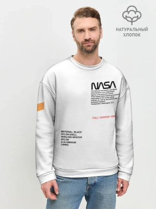 Мужской свитшот базовый / NASA БЕЛАЯ ФОРМА | НАСА WHITE UNIFORM