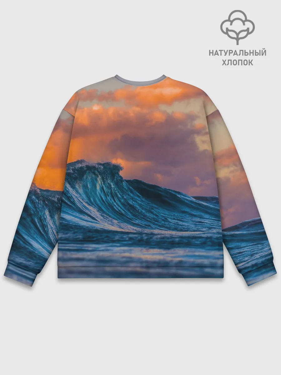 Мужской свитшот базовый / Закат над волной