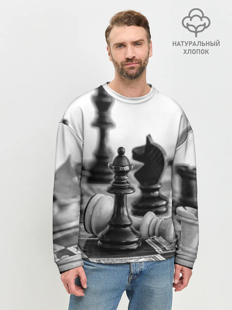 Мужской свитшот базовый / Шах и мат Шахматы