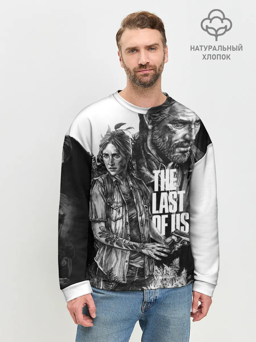 Мужской свитшот базовый / THE LAST OF US ЧЁРНО БЕЛЫЙ
