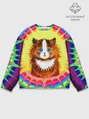 Мужской свитшот базовый / Psychedelic Rainbow Cat