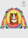 Мужской свитшот базовый / Psychedelic Rainbow Cat
