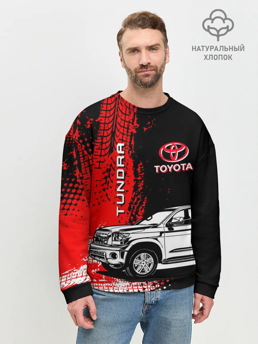 Мужской свитшот базовый / Тойота Тундра следы шин
