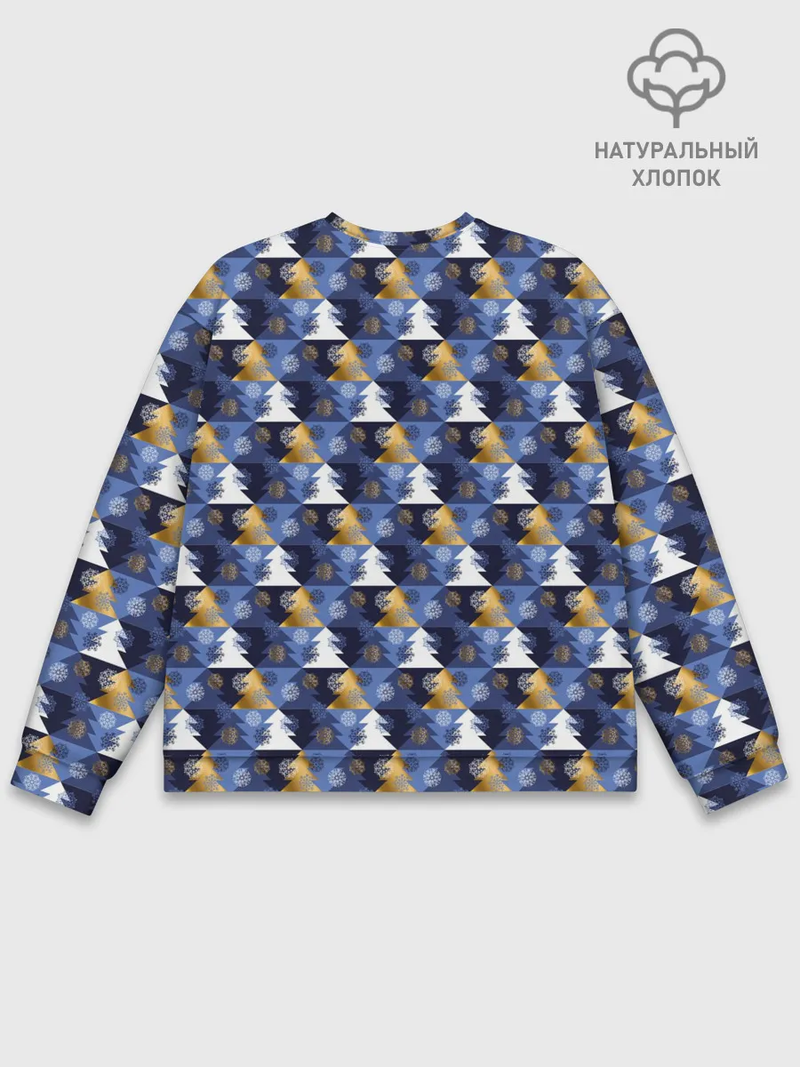 Мужской свитшот базовый / Ёлочки - Снежинки