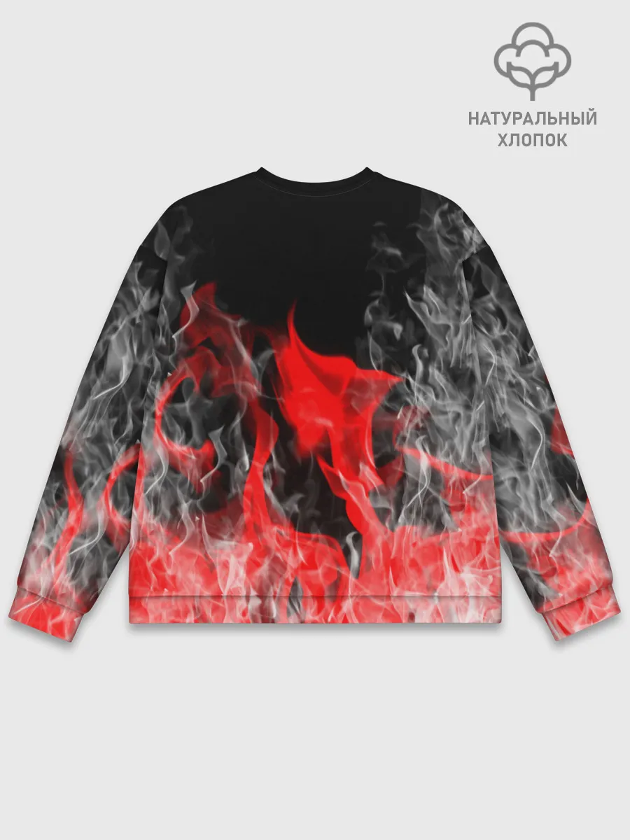 Мужской свитшот базовый / Чёрный клевер: Пламя.