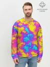 Мужской свитшот базовый / Яркая абстракция космических красок