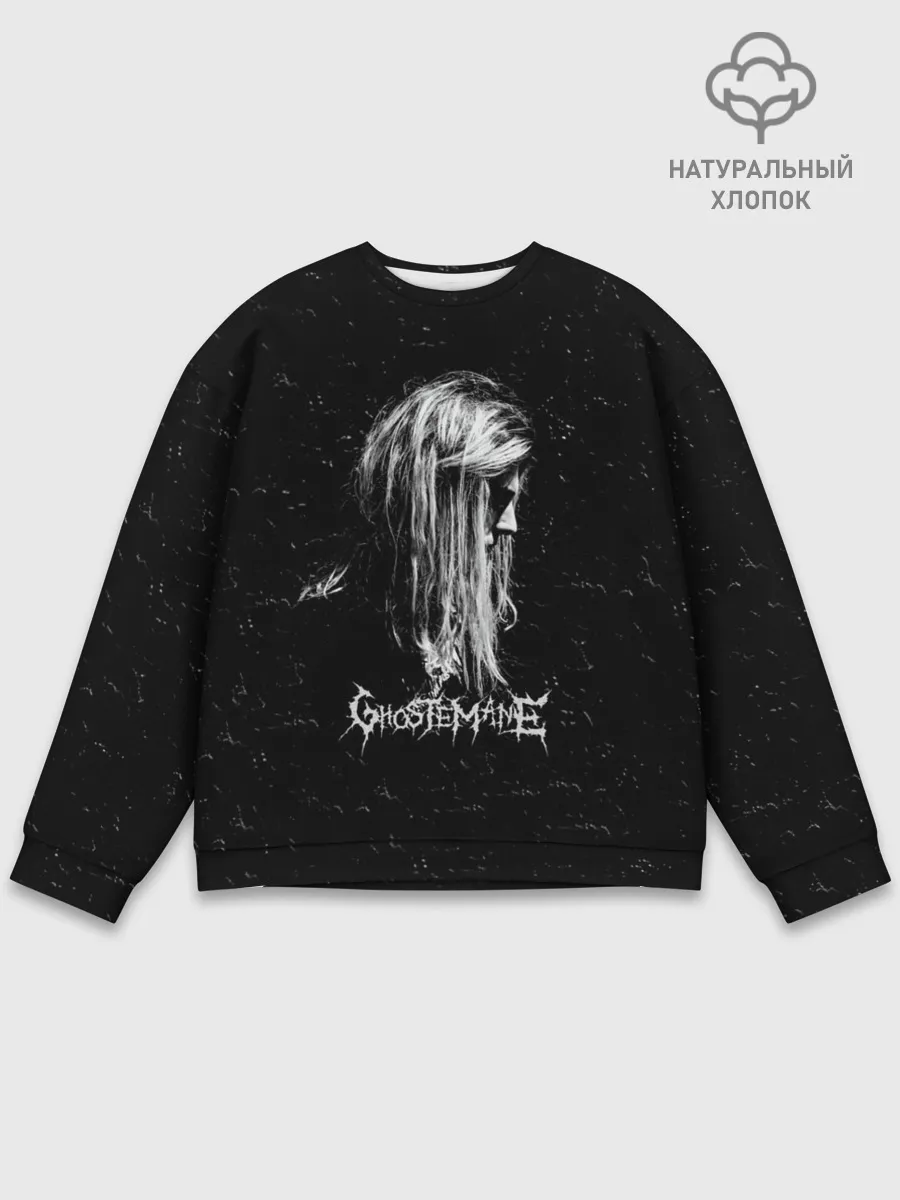 Мужской свитшот базовый / GHOSTEMANE Rap | Гостмейн ЧБ