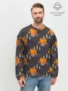 Мужской свитшот базовый / Хэллоуин - тыквы и свечи