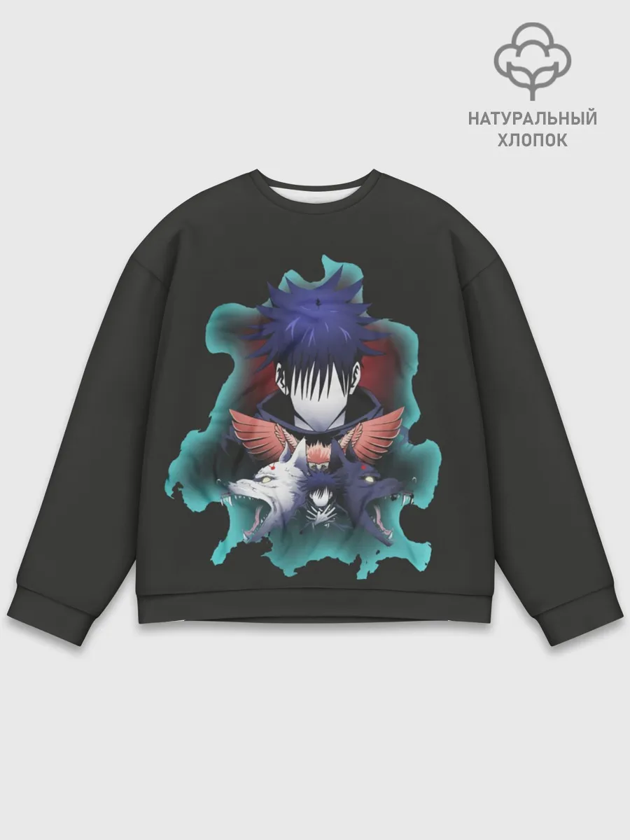 Мужской свитшот базовый / Мегуми два волка Магическая битва