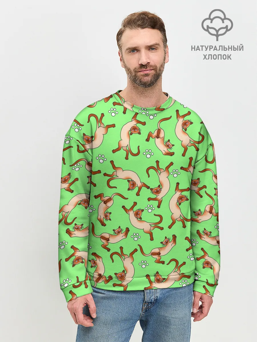 Мужской свитшот базовый / Сиамские коты