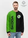 Мужской свитшот базовый / SKODA черно-зеленый