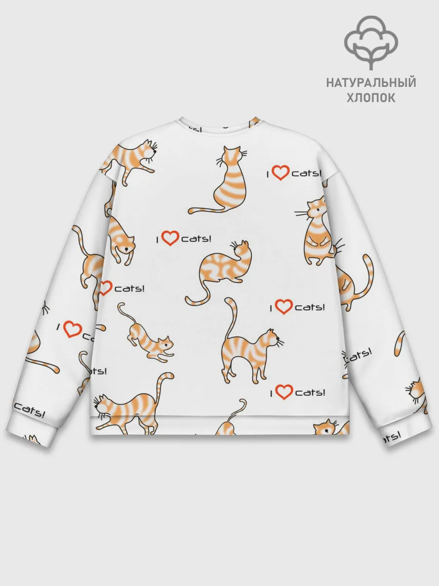 Мужской свитшот базовый / Кот - моя любовь