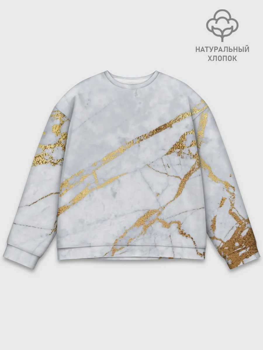 Мужской свитшот базовый / Золото на белом