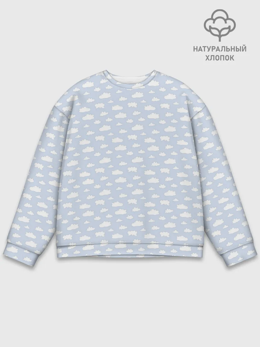 Мужской свитшот базовый / Принт с облаками