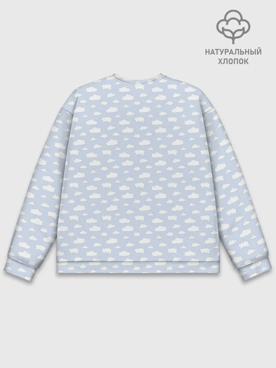 Мужской свитшот базовый / Принт с облаками