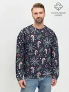 Мужской свитшот базовый / Паттерн с веточками