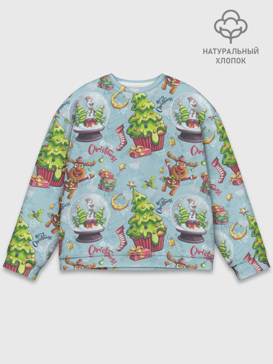 Мужской свитшот базовый / Merry Christmas Pattern