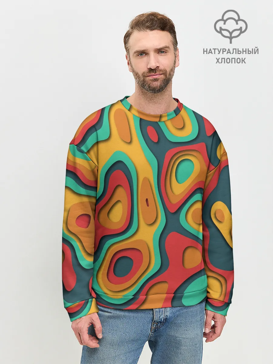 Мужской свитшот базовый / 3D узор Color