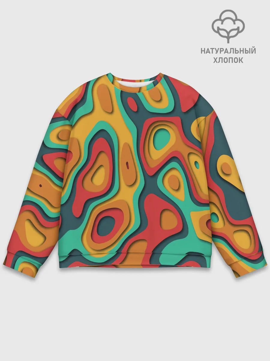 Мужской свитшот базовый / 3D узор Color