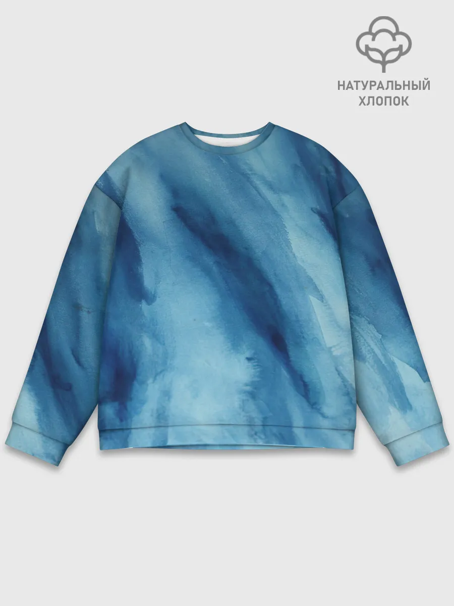 Мужской свитшот базовый / Голубой мрамор