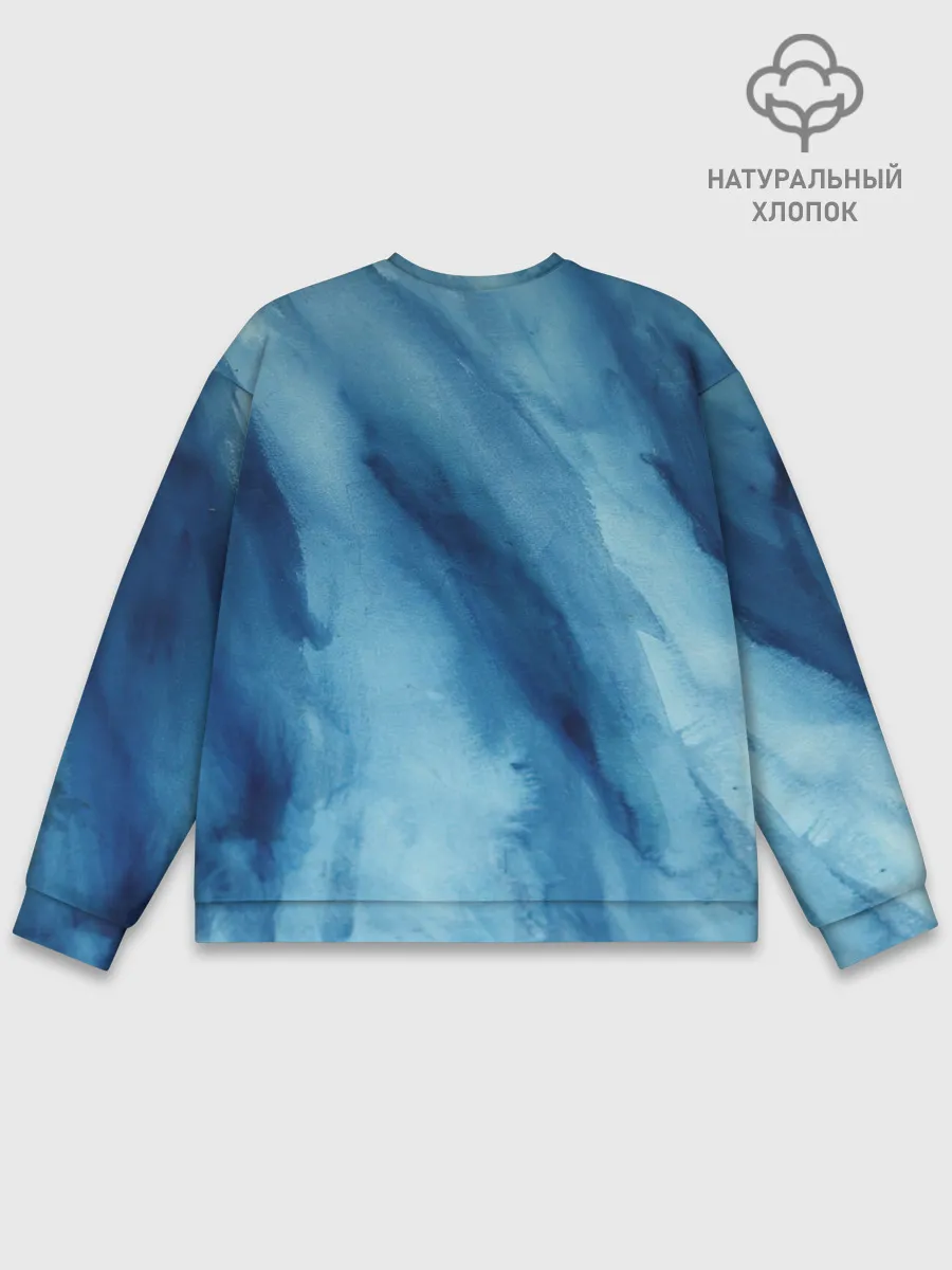 Мужской свитшот базовый / Голубой мрамор