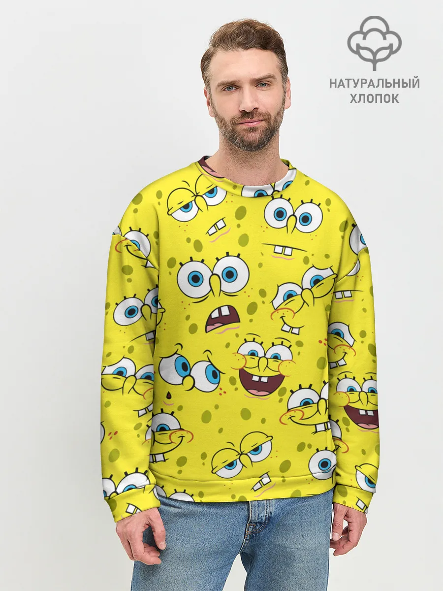 Мужской свитшот базовый / Губка Боб / SpongeBob pattern