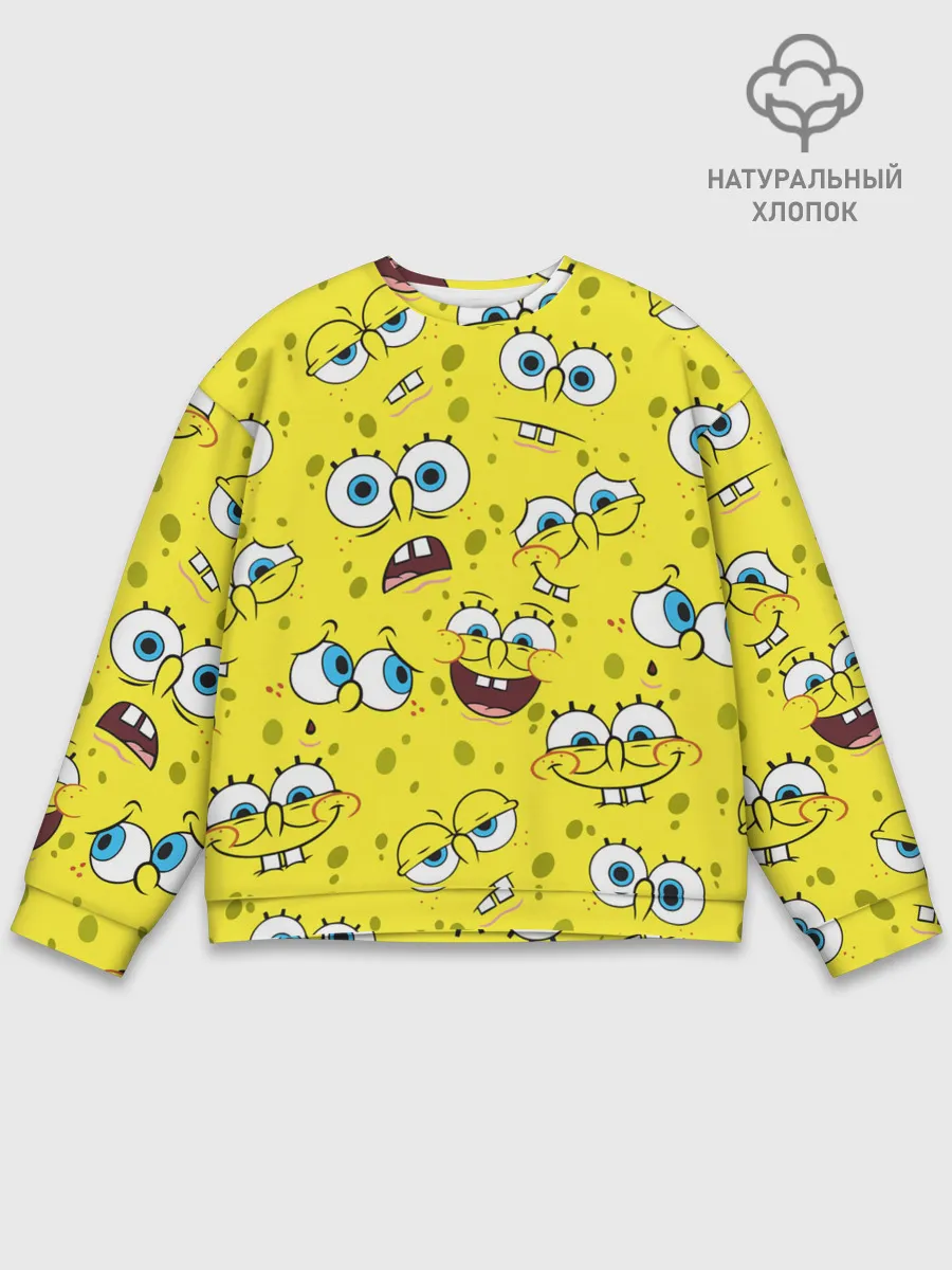 Мужской свитшот базовый / Губка Боб / SpongeBob pattern