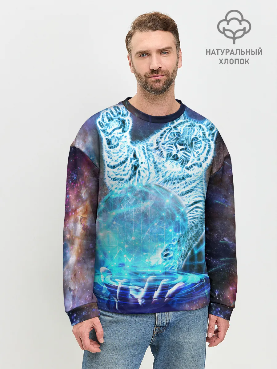 Мужской свитшот базовый / Звездный тигр