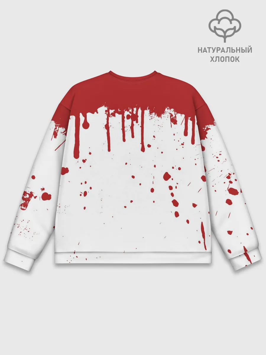 Мужской свитшот базовый / ИГРА В КАЛЬМАРА ПЕРСОНАЖ 457 КРОВЬ