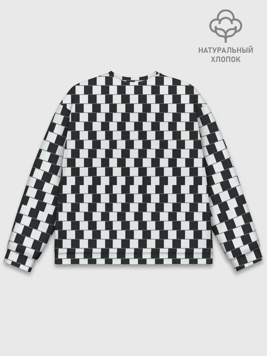Мужской свитшот базовый / Шахматная Иллюзия Искажения
