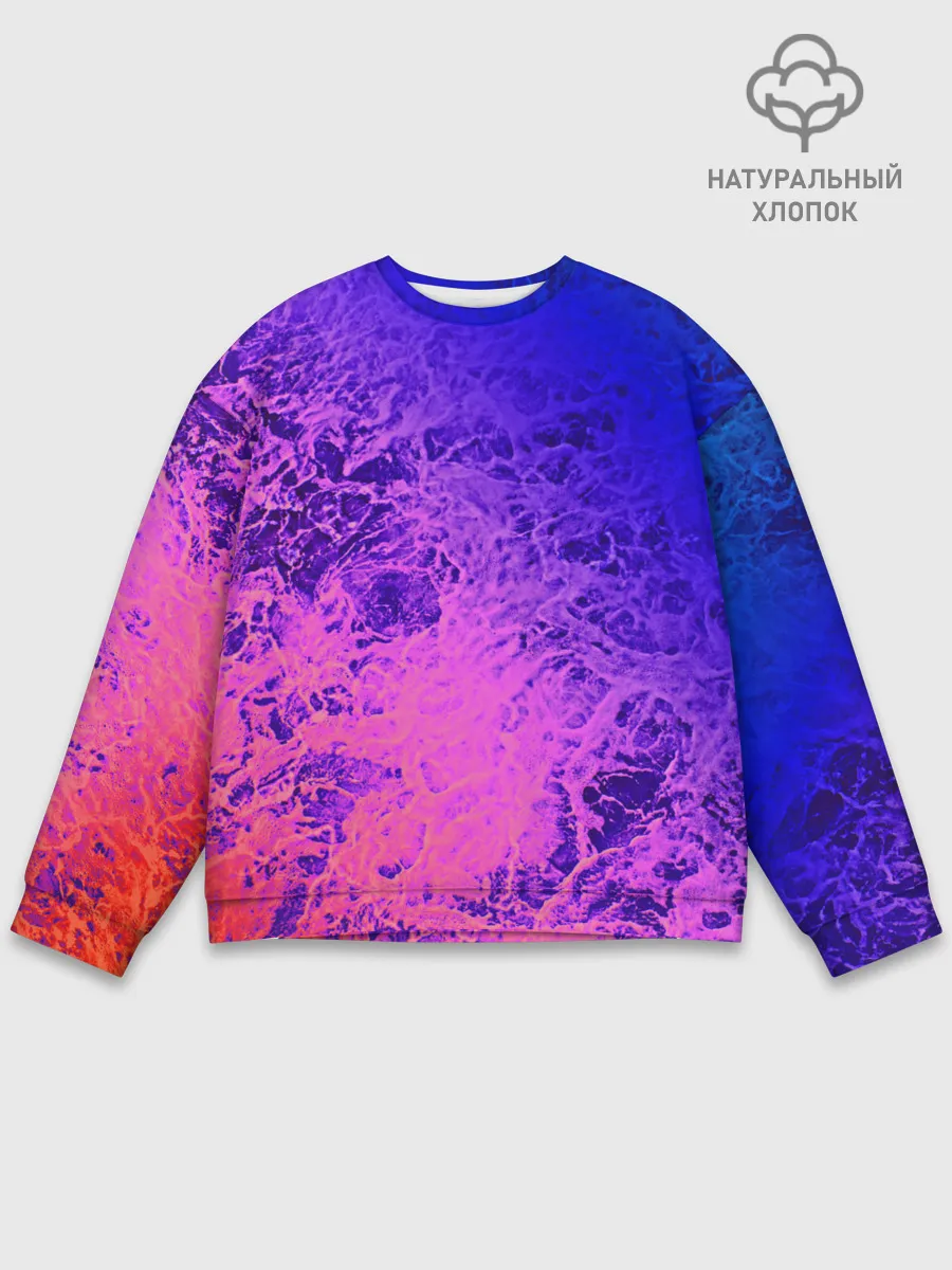 Мужской свитшот базовый / Абстрактный пурпурно-синий