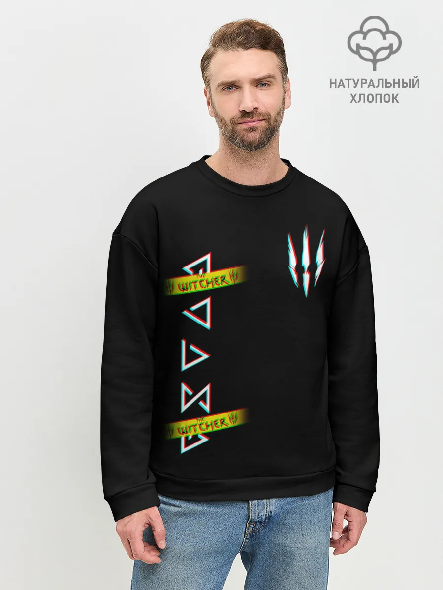 Мужской свитшот базовый / The Witcher: Glitch.