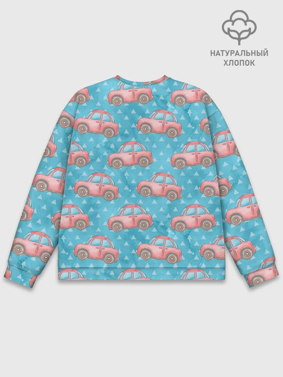 Мужской свитшот базовый / Машинки детский рисунок