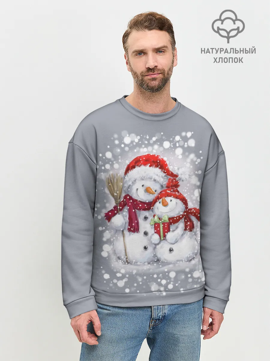 Мужской свитшот базовый / Два снеговика