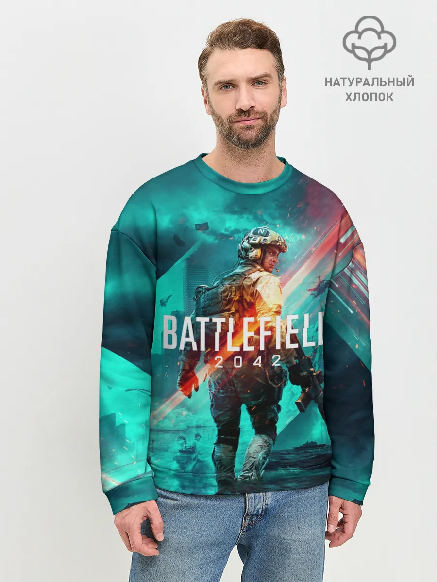 Мужской свитшот базовый / Battlefield 2042 игровой арт