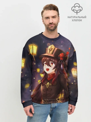 Мужской свитшот базовый / Ху Тао. Genshin Impact