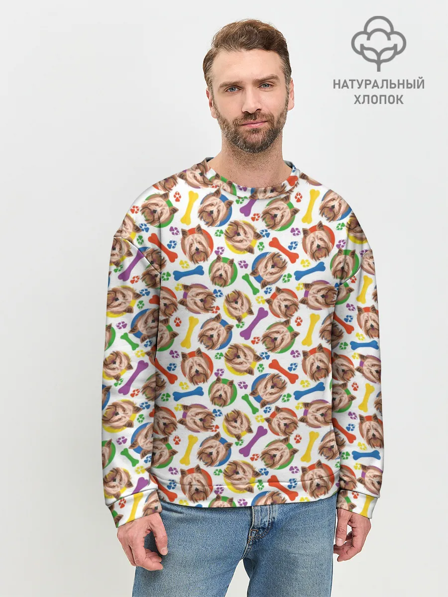 Мужской свитшот базовый / Йоркширский Терьер