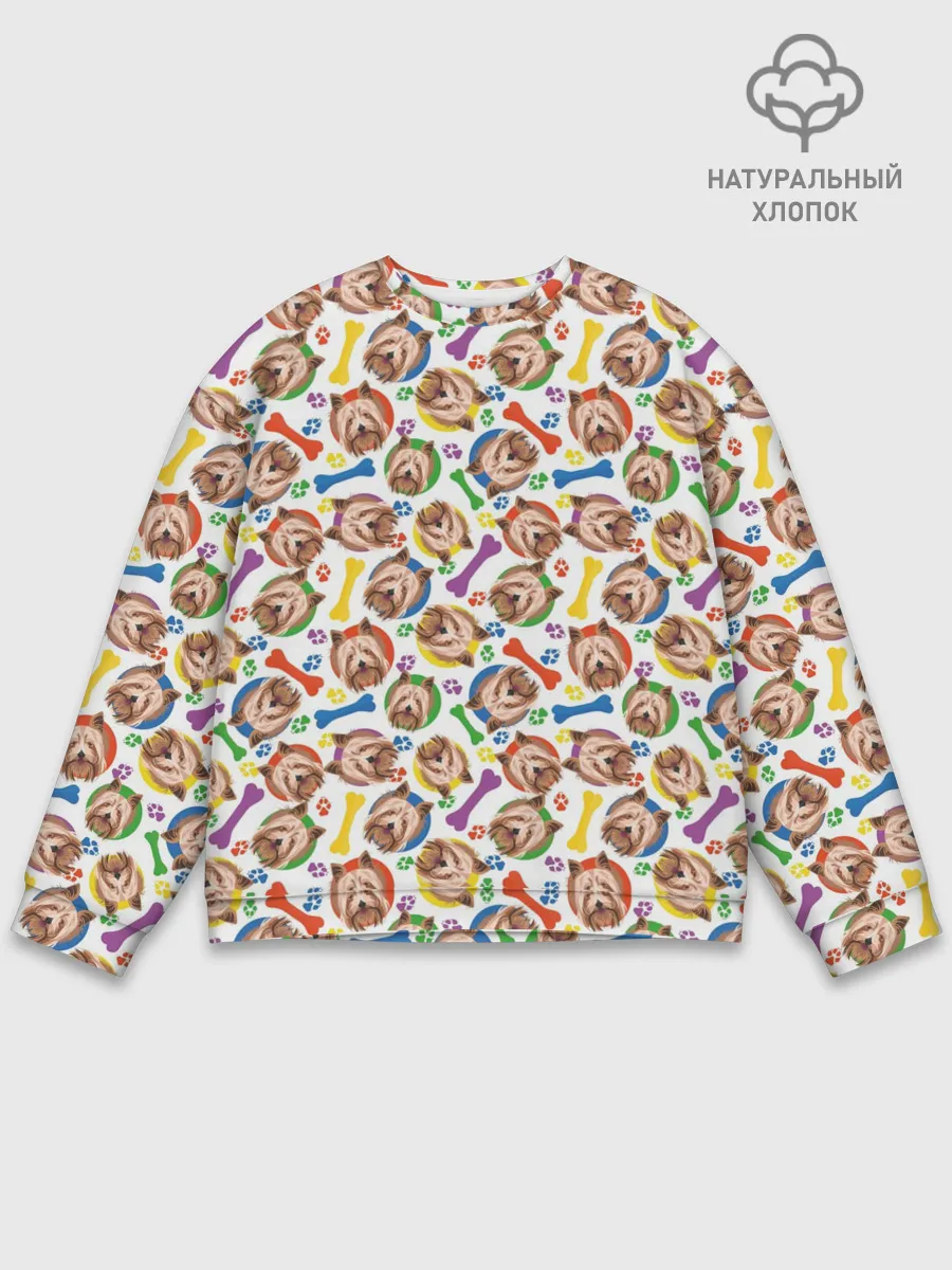 Мужской свитшот базовый / Йоркширский Терьер