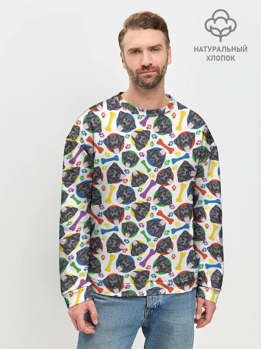 Мужской свитшот базовый / Чёрный Лабрадор