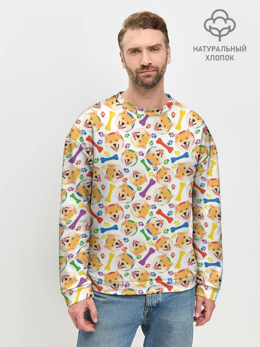 Мужской свитшот базовый / Сиба Ину