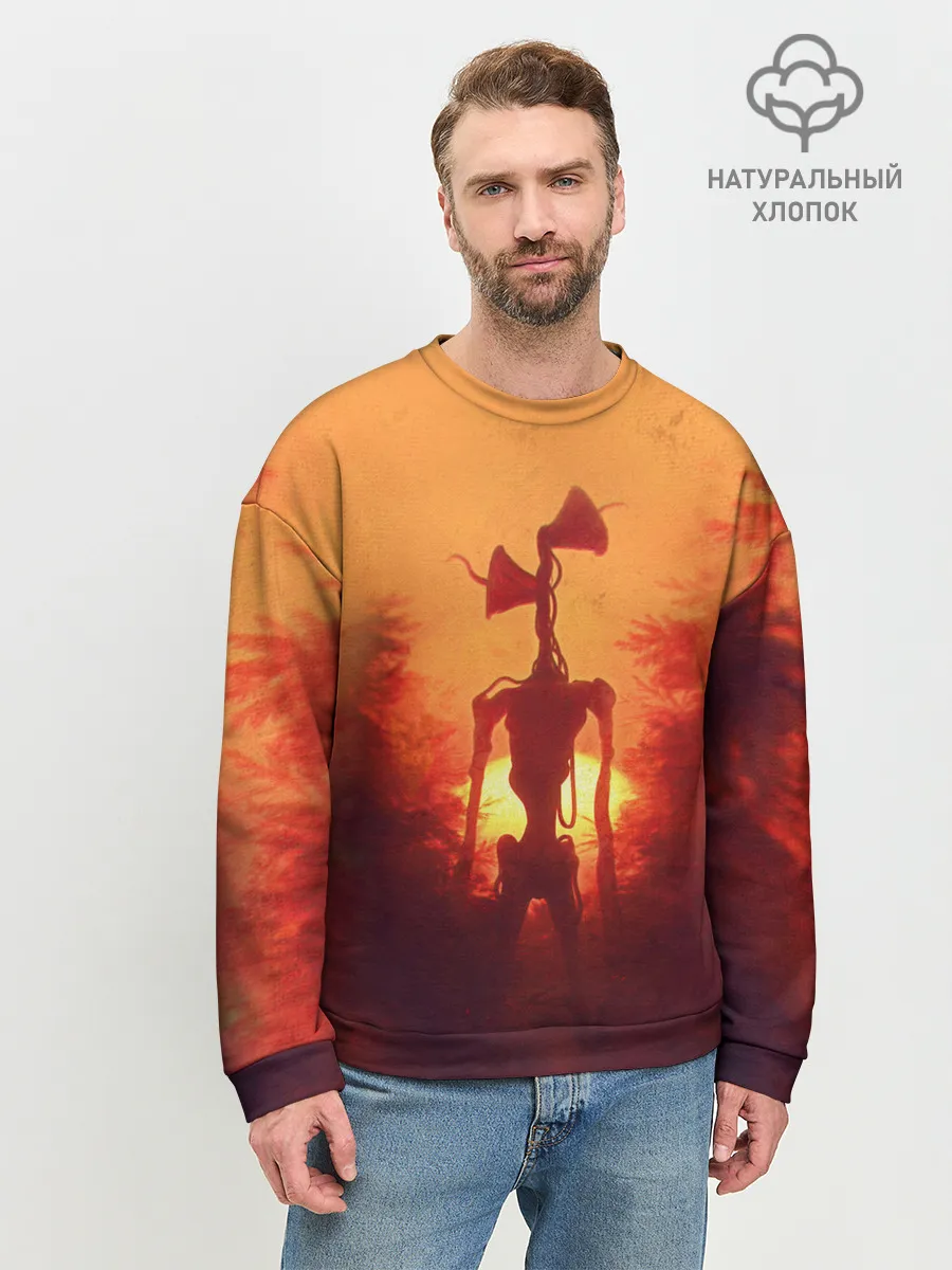 Мужской свитшот базовый / СИРЕНОГОЛОВЫЙ НА ЗАКАТЕ