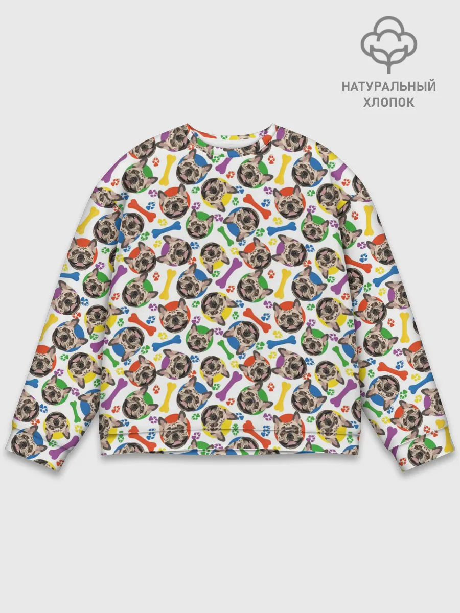 Мужской свитшот базовый / Французский Бульдог